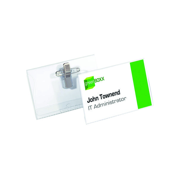 Durable Combi Clip Name Badge 54x90mm PVC Clear (Pack of 50) 8101-19