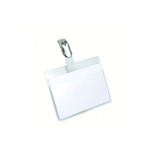 Durable Visitor Badge with Rotating Clip 60x90mm Clear (Pack of 25) 8106