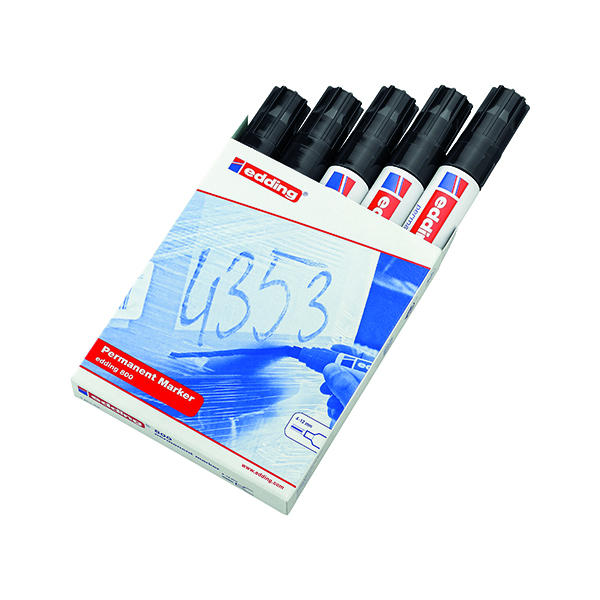 Edding 800 Chisel Tip Permanent Marker Extra Large Black (Pack of 5) 800/5-001