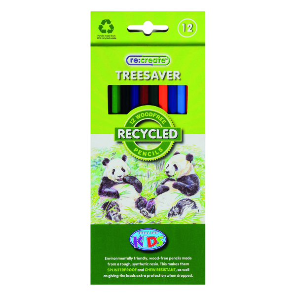 ReCreate Treesaver Recycled Colouring Pencils (12 Pack) TREE12COL