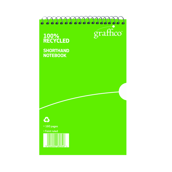 Graffico Recycled Shorthand Notebook 160 Pages 203x127mm EN08034