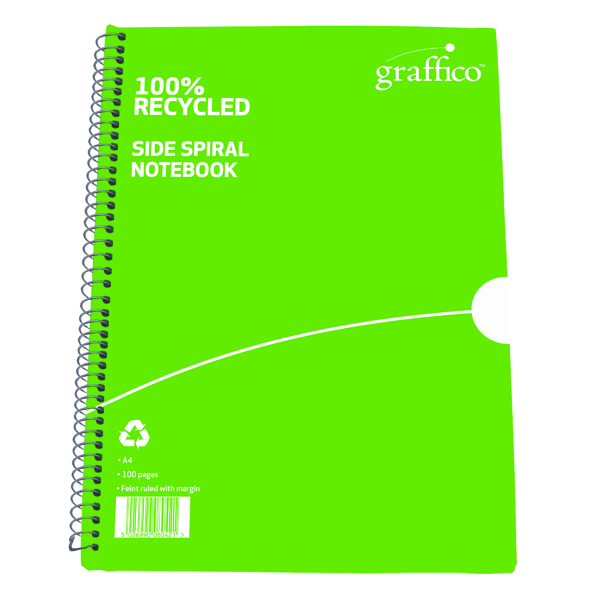 Graffico Recycled Wirebound Notebook 100 Pages A4 (10 Pack) EN08043