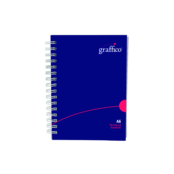 Graffico Hard Cover Wirebound Notebook 160 Pages A6 EN13135