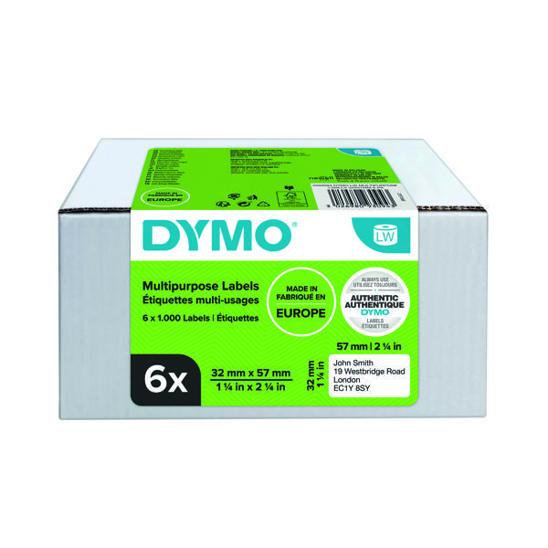 Dymo LabelWriter Multipurpose Labels 32mmx57mm (Pack of 6) 2093094