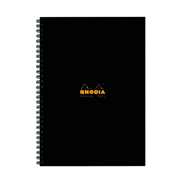 Rhodia Meeting Book A4 Wirebound Hardback Black 160 Pages (3 Pack) 119238C