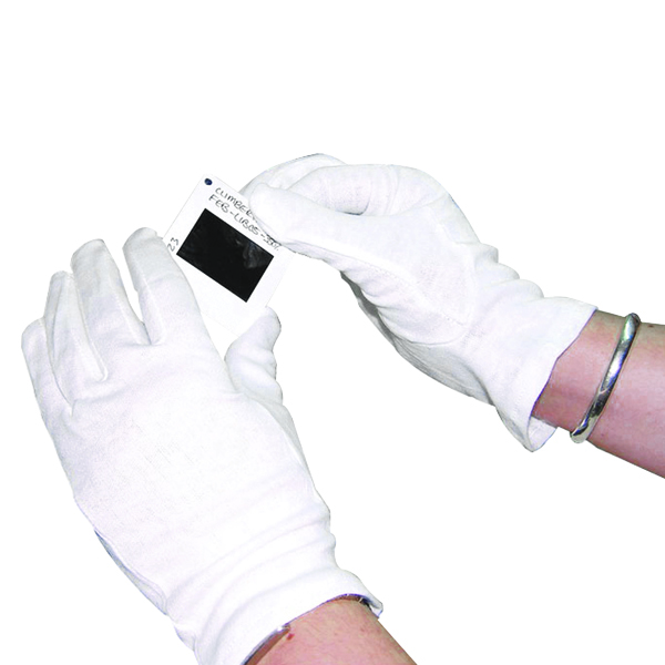 White Large Knitted Cotton Gloves (10 Pack) GI/NCME
