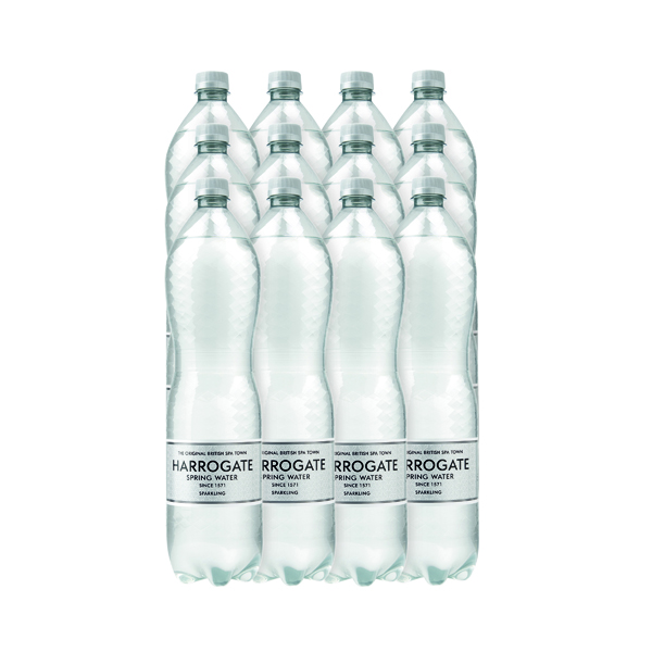 Harrogate Spring Bottled Water Sparkling 1.5L PET Silver Label/Cap (Pack of 12) P150122C
