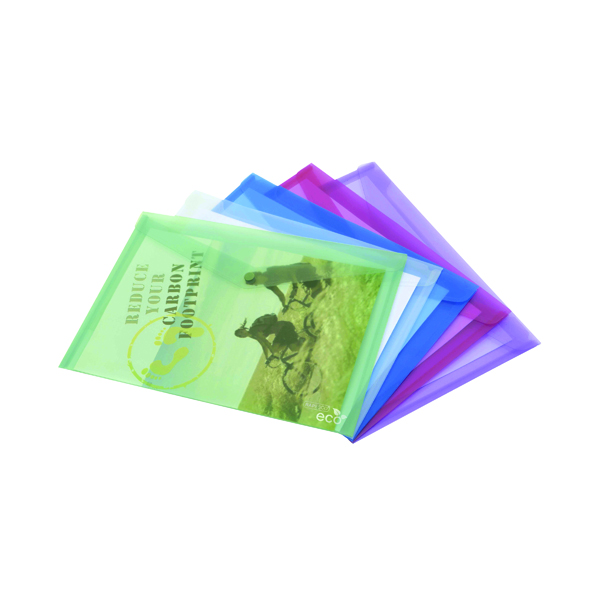 Rapesco Eco Popper Wallet A4 + Assorted (Pack of 5) 1039