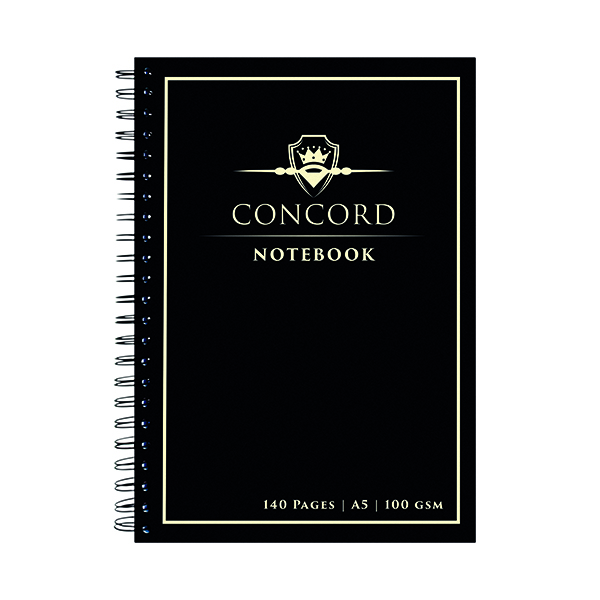 Concord Jotta Notebook 140 Page A5 Black (5 Pack) 8959-CON