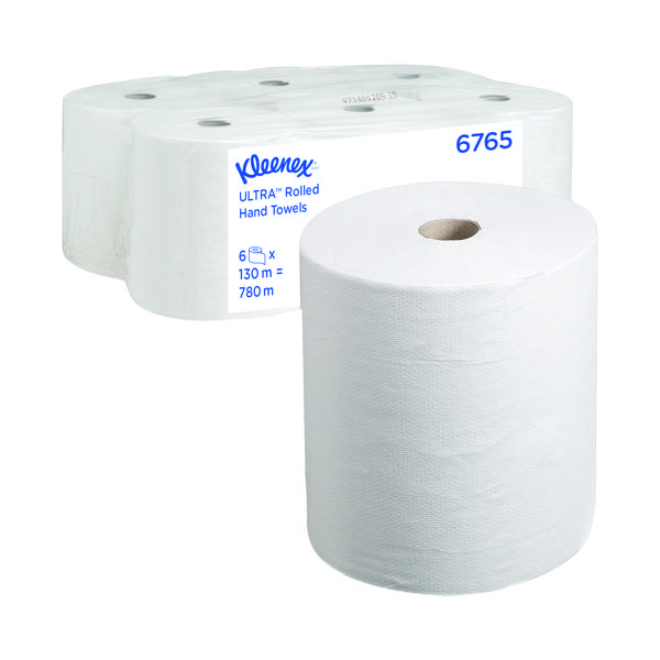 Kleenex 2-Ply Ultra Hand Towel Roll 130m White (Pack of 6) 6765
