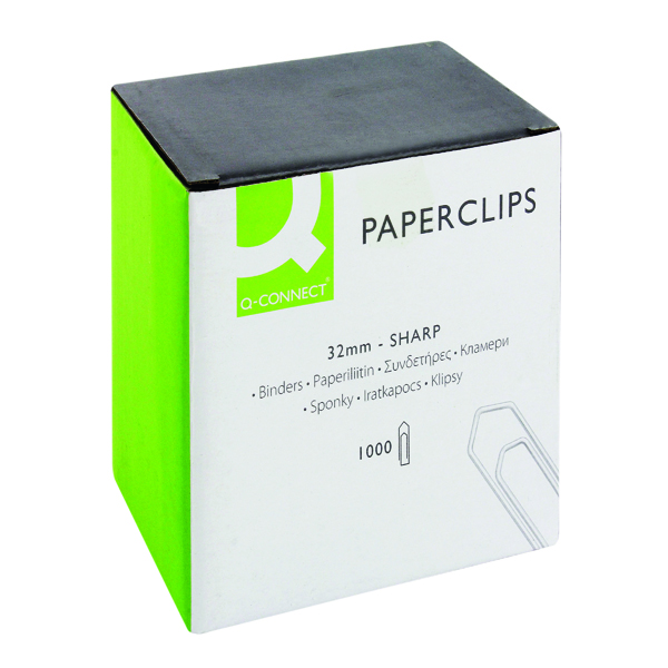 Q-Connect Paperclips No Tear 32mm (Pack of 1000) KF01313
