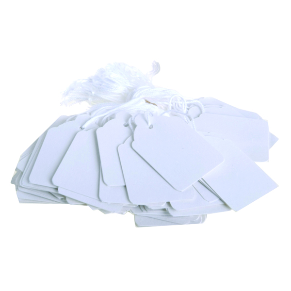 Strung Ticket 48x30mm White (1000 Pack) KF01620
