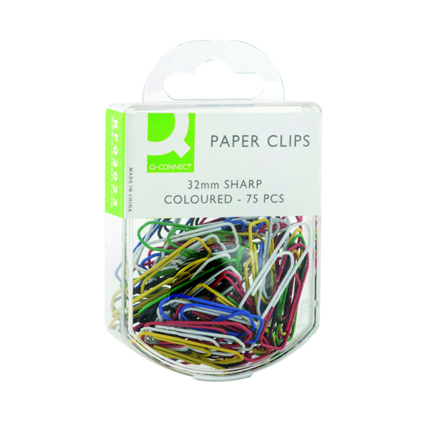 Q-Connect Paperclips Coloured 32mm (750 Pack) KF02023Q