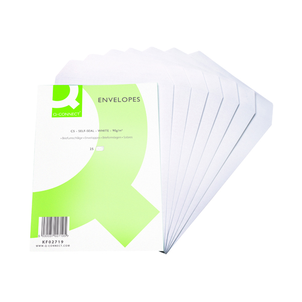 Q-Connect C5 Envelopes Pocket Self Seal 90gsm White (Pack of 500) KF02719