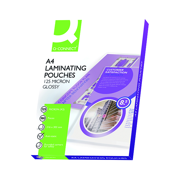 Q-Connect A4 Laminating Pouch 125x2 Micron (Pack of 100) KF04116