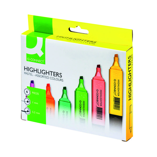 Q-Connect Pastel Highlighters (Pack of 6) 9608200000