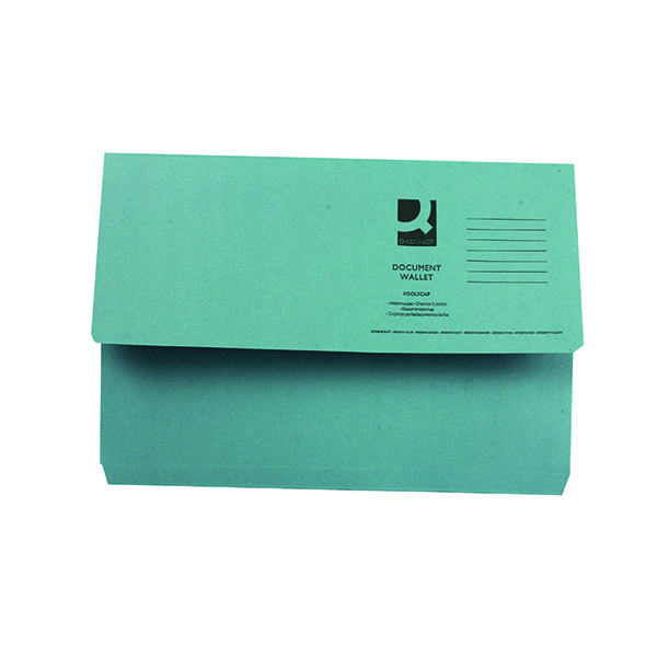 Q-Connect Document Wallet Foolscap Blue (Pack of 50) KF23011