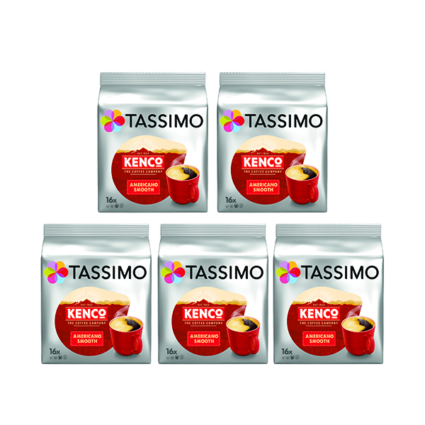 Tassimo Kenco Americano Smooth 128g x16 Pods x5 Packs (Pack of 80) 4031526
