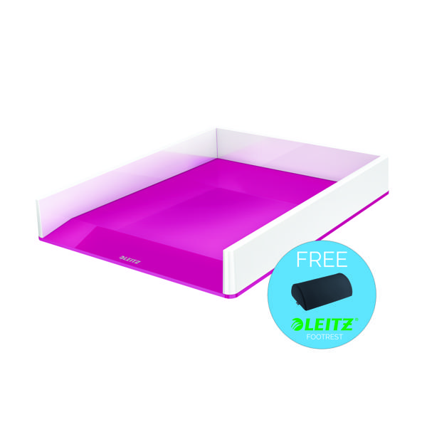 Leitz WOW Letter Tray Dual Colour White/Pink 53611023