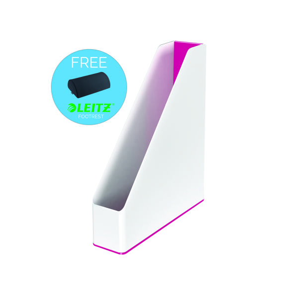 Leitz WOW Magazine File Dual Colour White/Pink 53621023