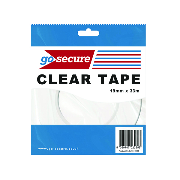 GoSecure Small Tape 19mmx33m Clear (12 Pack) PB02298