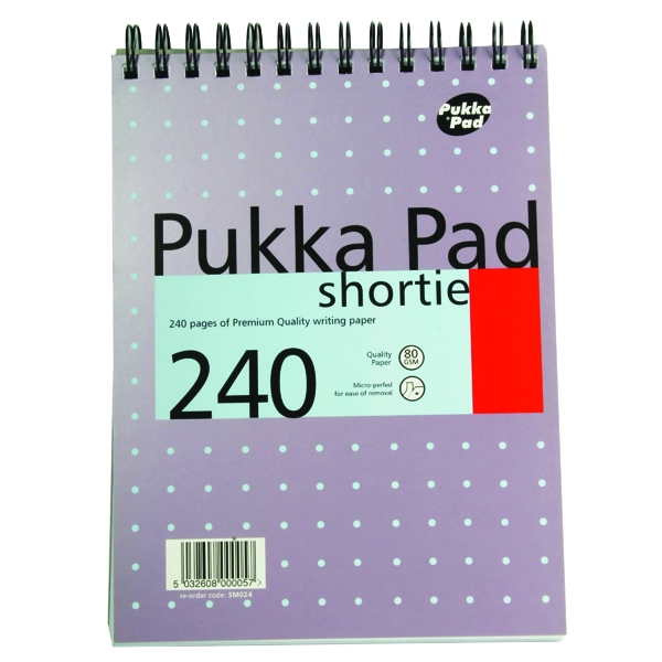 Pukka Pad Ruled Wirebound Metallic Shortie Notepad 240 Pages A5 (Pack of 3) SM024