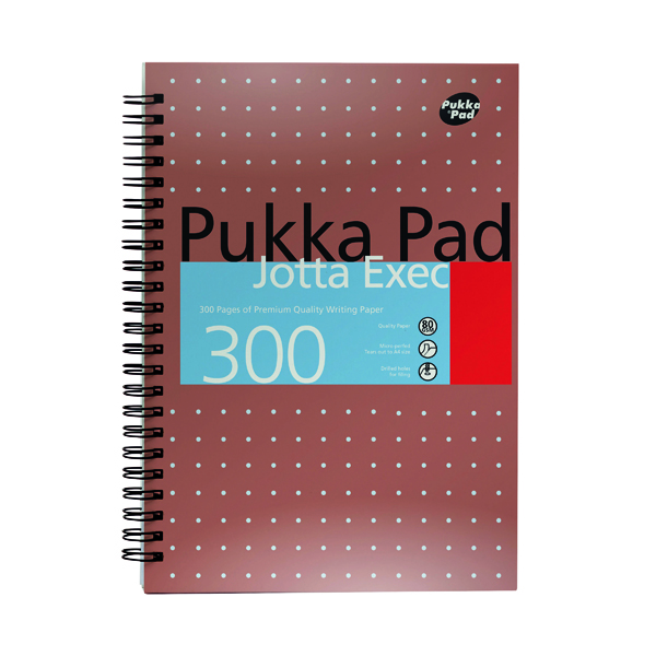 Pukka Pad Ruled Metallic Wirebound Executive Jotta Notepad 300 Pages A4+ Copper (Pack of 3)7019-MET
