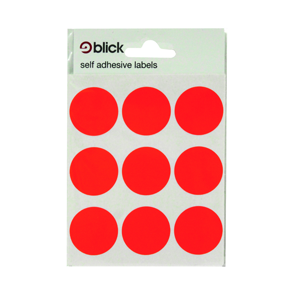 Blick Coloured Labels in Bags Round 29mm Dia 36 Per Bag Red (720 Pack) RS005155