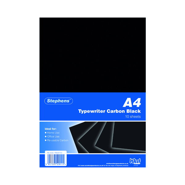 Stephens Black Typewriter Carbon A4 Paper (100 Pack) RS520153