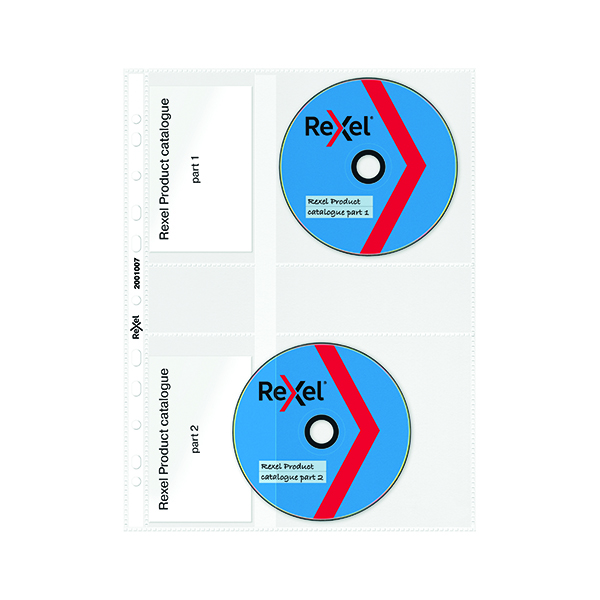 Rexel Nyrex CD/DVD Pockets Clear (5 Pack) 2001007