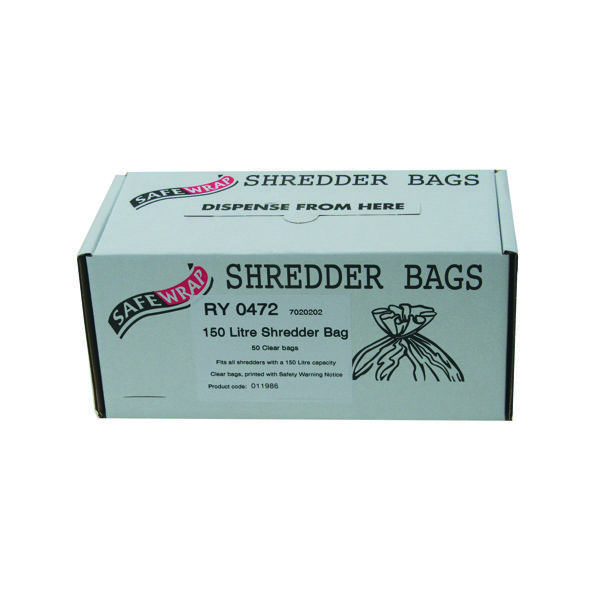 Safewrap Shredder Bag 150 Litre (Pack of 50) RY0472
