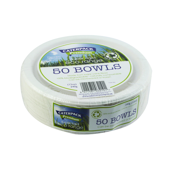 Super Rigid 7 Inch 12oz Biodegradable Bowls (Pack of 50) 3866