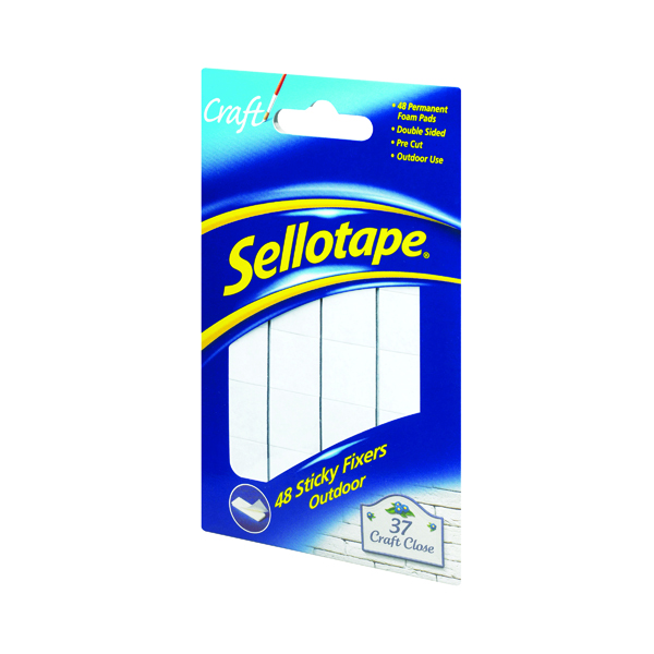 Sellotape Sticky Fixers Outdoor 20mm x 20mm (48 Pack) 783895