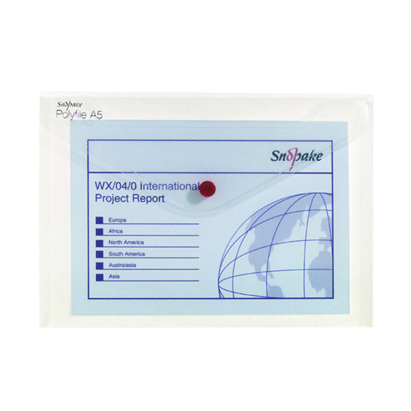 Snopake Polyfile Classic A5 Clear (Pack of 5) 11382