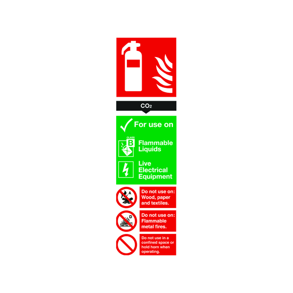 Safety Sign Carbon Dioxide Fire Extinguisher 300x100mm PVC F103/R