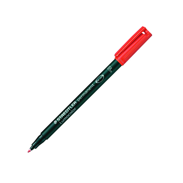 Staedtler Lumocolour Universal Pen Permanent Fine Red (10 Pack) 318-2