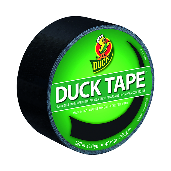 Ducktape Coloured Tape 48mmx18.2m Black (Pack of 6) 1265013