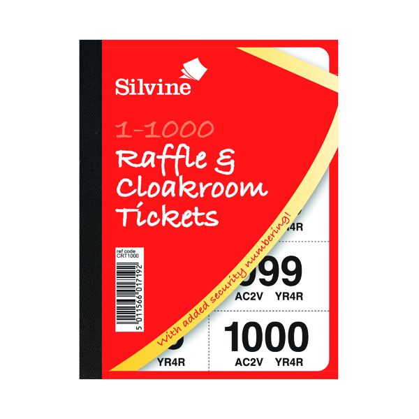 Cloakroom and Raffle Tickets 1-1000 (6 Pack) CRT1000
