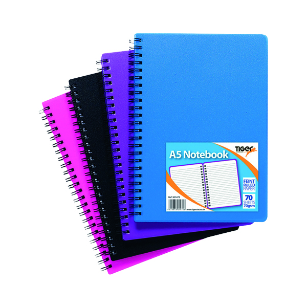 Sundry A5 Wiro Polypropylene Notebook (5 Pack) 301472