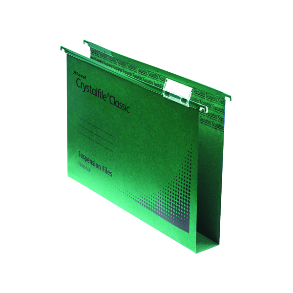 Rexel Crystalfile Extra 30mm Lateral File Green (Pack of 25) 70640
