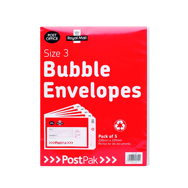 Post Office Postpak Size 3 Bubble Envelopes (40 Pack) 41631