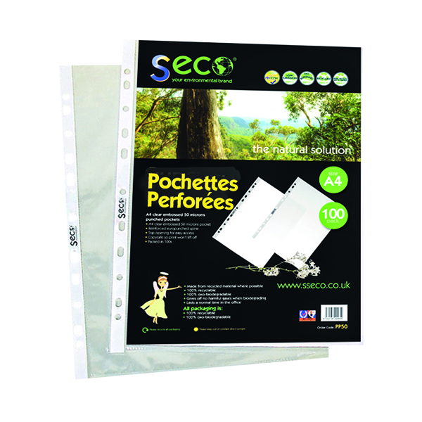Stewart Superior Eco Punch Pocket Clear (100 Pack) PP50