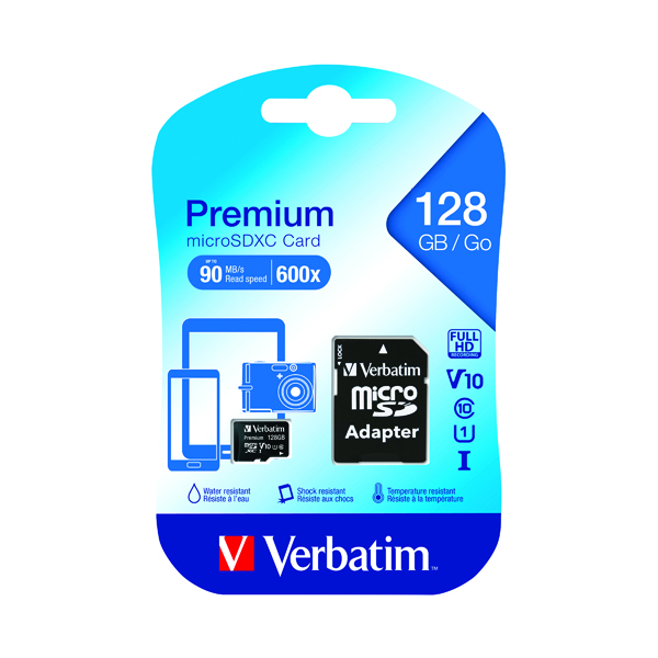 Verbatim Premium SDXC Micro Card 128GB with Adapter 44085