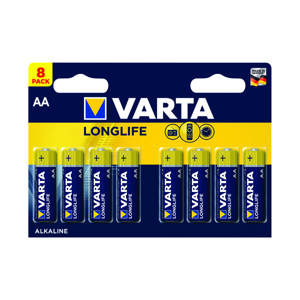 Varta Longlife AA Battery (8 Pack) 04106101418