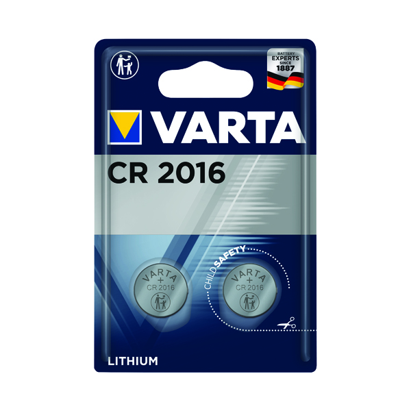 Varta CR2016 Lithium Coin Cell Battery (2 Pack) 06016101402