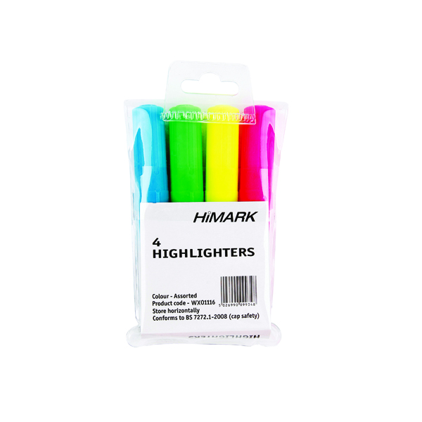 Hi-Glo Highlighters Assorted (Pack of 4) 7910WT4