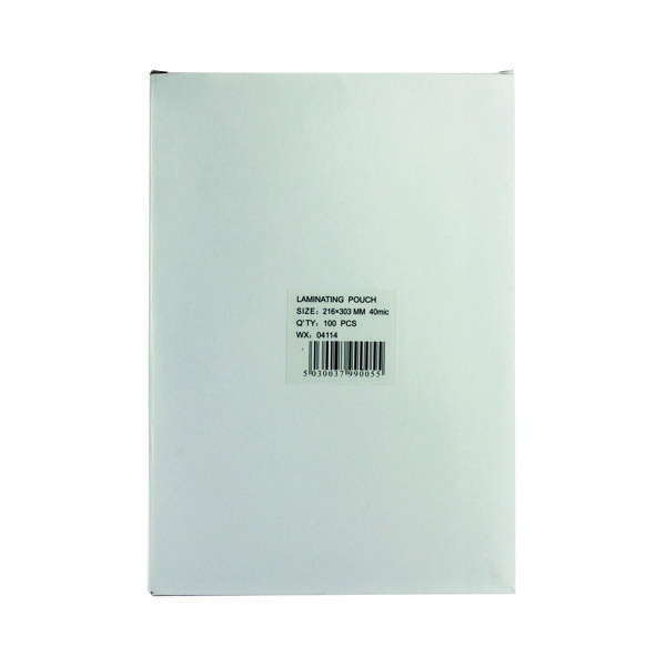 A4 Lightweight Laminating Pouch 80 Micron (Pack of 100) WX04114